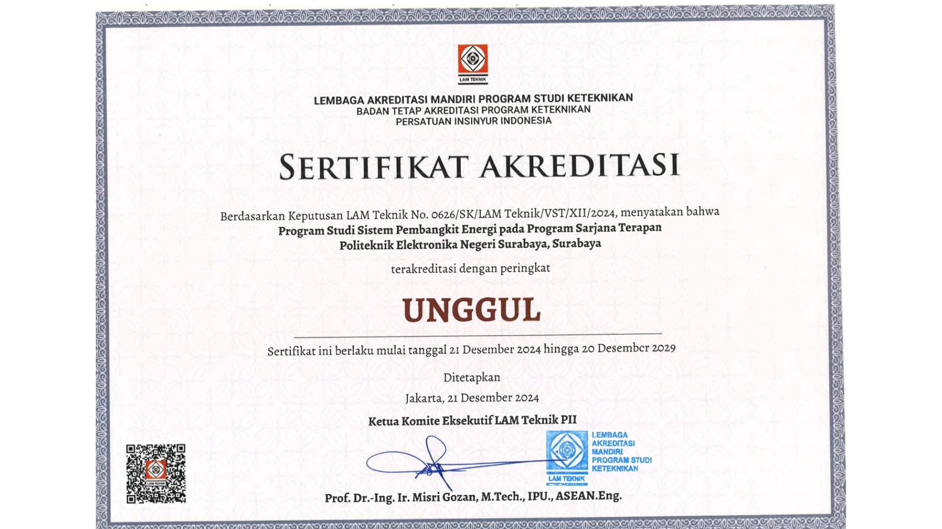 Sertifikat Akreditasi SPE